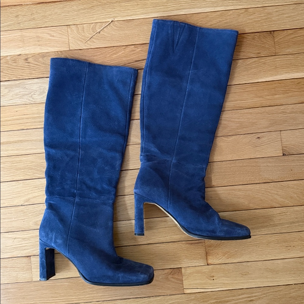 Nasty Gal Navy to the Knee Boots